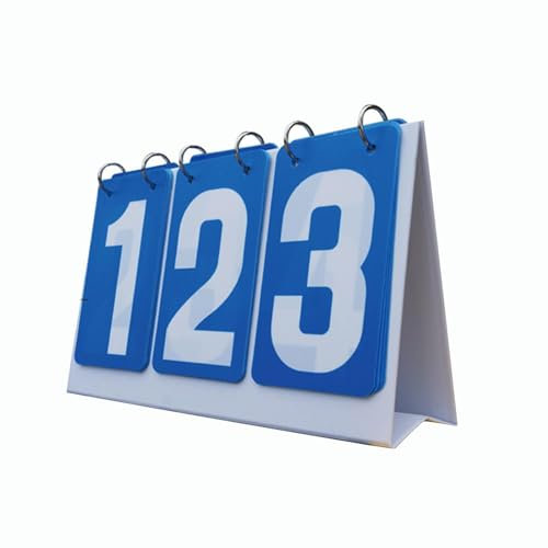 Harilla Score Counter Table Scoreboard Scorekeeper Flip Scoreboard Score Keeper für Badminton Fußball, Blau