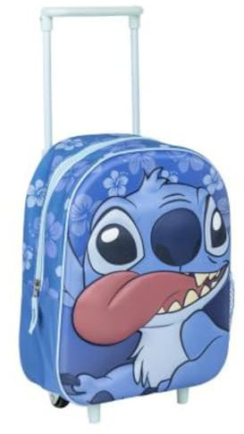 CERDÁ LIFE'S LITTLE MOMENTS Unisex Kinder Trolley 3D Stitch Kinderrucksack, blau
