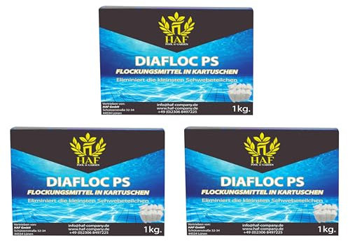 HAF® Cartouches de floculant de 3 kg - Cartouches de floculant pour une eau de piscine cristalline - Utilisation facile et effet très efficace - Qualité : fabriqué en Europe - Quantité : 24 cartouches