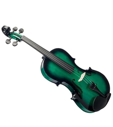 Geigen Akustische Violine Violine in voller Größe mit Etui Bogen für Anfänger dunkelgrün akustische Violine(1-8)