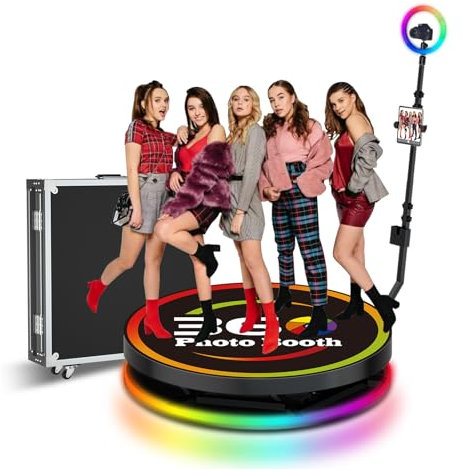 360 Photo Booth Machine for Photo Studio, Remote Control with Flight Case (40.2 in)
