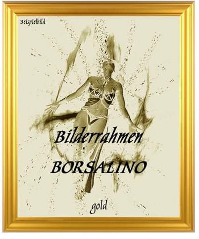 Borsalino Barock Bilderrahmen Posterrahmen 50x70 cm Puzzlerahmen Farbe Gold Schlicht 70x50 cm mit weisser Rückwand und klarem Arcylglas