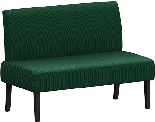 Yaheetech Küchensofa 2-sitzer Sitzbank Polstersofa aus Cordstoff Doppelsofa ohne Armlehnen Stoffsofa Loungesofa fürs Wohnzimmer/Eingangsbereich/Büro, Grün