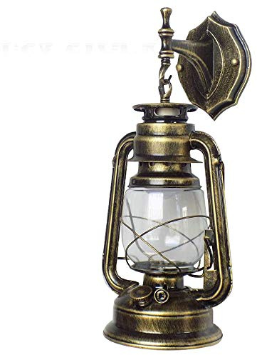 WEIGR Wandleuchte Retro, Wand montiert Wandlampe E27 Antike Laterne Lampe Landhaus Rustikal Flur Wandlampe Industriell Licht Dekor Lampe für Restaurant Bar Cafe Wand Lampe (Bronze)