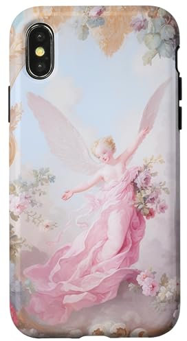 Hülle für iPhone X/XS Ästhetischer Engel rosa Pastellmalerei Girly Art