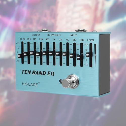 10-Band EQ Pedal Equalizer Gitarre Effektpedal True Bypass für 4-saitige / 5-saitige Bass und 6-saitige / 7-saitige Gitarren