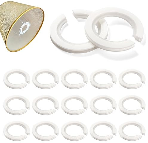 Lyeteung 15 Stücke E27 zu E14 Lampenschirm Ring Konverter, 42mm zu 29mm Lampenschirm Adapter Ringe, Lampenschirm Reduzierring Adapter Unterlegscheibe, für Fitting Lampenschirme zu Bajonett