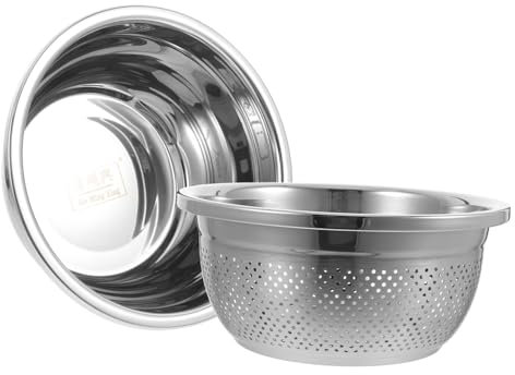 Cabilock 2 Stück Ablaufkorbspüle Siebschale Für Lebensmittel Netz Salatschleuder Gemüse Waschen Spülsieb Siebkorb Spülbecken Wäschekorb Siebbecken Silver Rostfreier Stahl