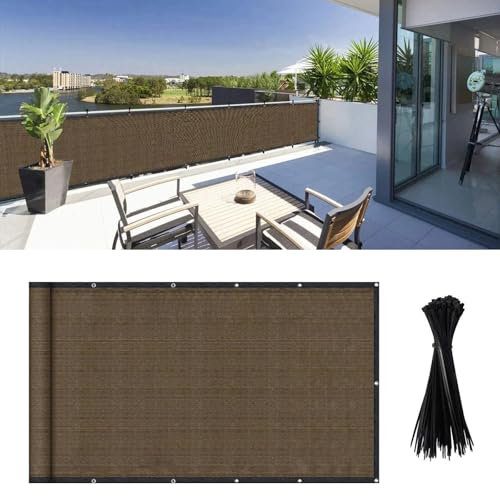 Schattennetz Sonnencreme Tuch UV-beständiges Netz,luftdurchlässig,Wasserdurchlässig, für Terrasse, Garten, Balkon, Camping, rechteckig, konkav.Brown,1.2×11m/3.93×36.08ft