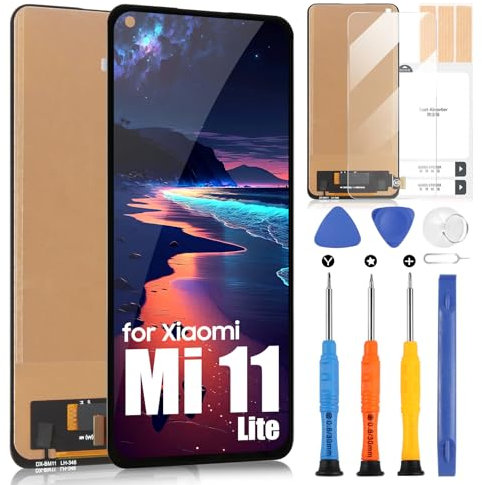 ARSSLY - Pantalla para Xiaomi Mi 11 Lite LCD Display para Xiaomi 11 Lite NE 5G Pantalla de Repuesto 2109119DG M2101K9AG M2101K9G 6,55 LCD Pantalla Táctil Digitalizador Asamblea + Reparación, Negro