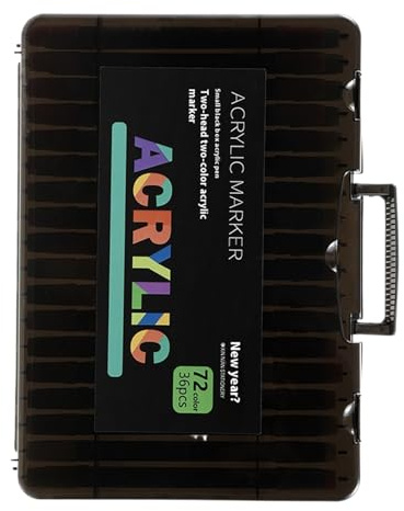 Bollisate Acrylic Paint Markers Set | Double-Tip Coloring Pens,Quick-Drying Waterproof Art Supplies, Craft Supplies for Professional Illustration Window Glass Decoration Home Decor