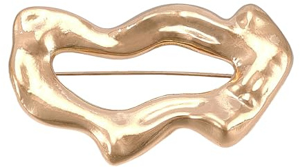 NICENEEDED 35 x 55 mm Gold Statement Einfache Hohlbrosche Vintage Große Gehämmerte Unregelmäßige Geometrische Brosche Anzug Kostüm Brust Zubehör Schmuck Für Frauen Party