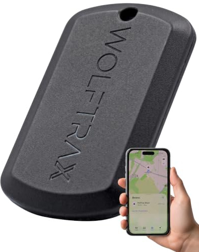 WOLFTRAX Tracker Tag | Works with Apple Find My & Google Hub | UK Made | Item Finders For Key, Wallet, Bike | Privacy Focus Tracking Tag | Bluetooth Tracker Smart Tag with Long Battery Life (Grey)