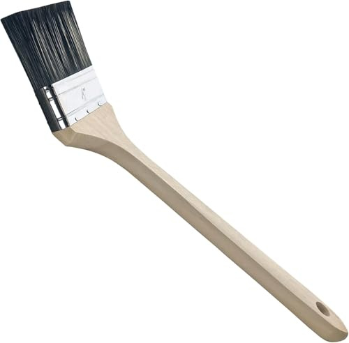 Great Andrew Radiator Paint Brush 4 with Long Handle, Bent Radiator Brush for Celling, Wall Treatment, Edging, Hard-to-Reach Painting & Cleaning