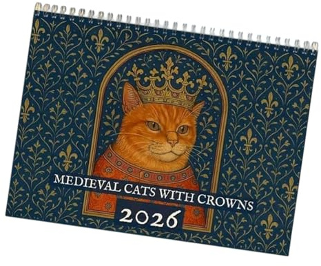 Mittelalter Tierkalender 2026 12 Monate von Januar bis Dezember Zwillingsspiralbindung für Notizen Aufgabenmanagement Mittelalter