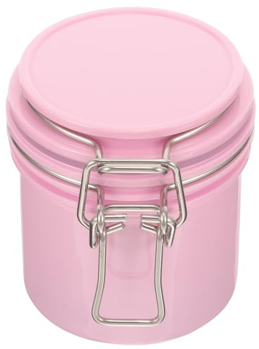 IDEANATEGRATE 200ml Pink Eyelash Glue Storage Jar Plastic Leak Proof Lash Adhesive Container Good Sealing Protection for Home and Salon Use