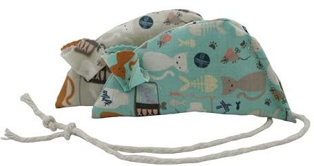 Molly's Mice Favourites Pack of 2 Catnip Mice on Cream and Teal