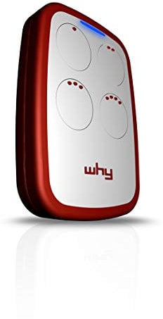 WHY EVO Mando a Distancia multifrecuencia de 280 a 868 MHz, abridor de autoaprendizaje programable, Control Remoto de Amplio Alcance con 4 Botones Rojo Granade