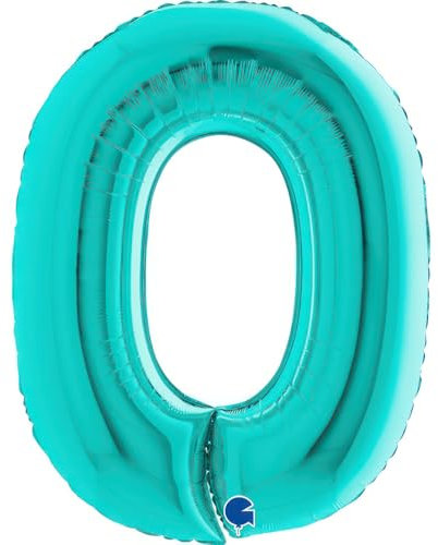 Grabo XXL Riesen Zahlen Folienballon 102 cm (40) Farbauswahl – Perfekte Deko für Geburtstage, Jubiläen & Feiern – Happy Birthday - für Helium und Luft! Wiederverwendbar! (Tiffany Türkis, 0)