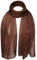 Basic Sense Chiffon Schal Sheer Soft Plain Neck Wrap für Frauen ordentlich genäht, Braun
