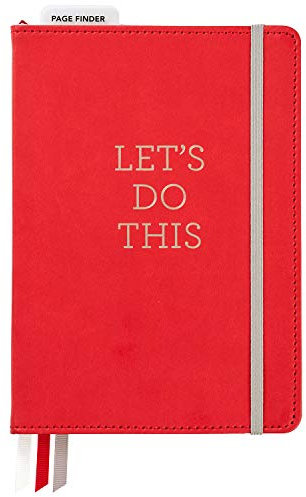 C.R. Gibson Notizbuch mit Punktraster, Kunstleder, 15,2 x 21,6 cm, Rot, 240 Seiten