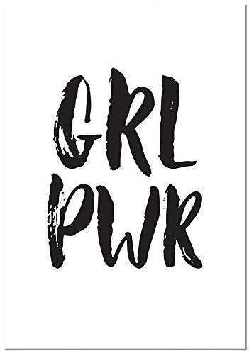 Panorama Poster Girl Power 50x70cm - Gedruckt auf 250g-Papier - Papierplakat Sprüche - Papierplakat Schwarz