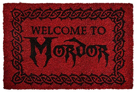 Herr der Ringe Elbenwald Fußmatte Welcome to Mordor Motiv 60 x 40 x 1,5 cm Kokos rutschfes rot