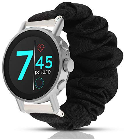 LvBu Armband Kompatibel mit Misfit Vapor X, weiche Haargummis Uhrenarmband für Misfit Vapor X 42mm (Schwarz)