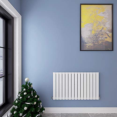 Horizontal Designer Flat Panel Radiator White-600x1020mm Single Panel Central Heating