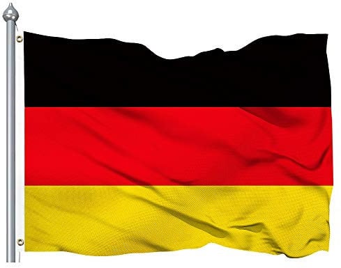 QSUM Bandera de Alemania - Brisa Vívida y Resistente Decoloración UV - Banderas Alemanas Nacionales Poliéster 400D 3x5 pies (90 x 150 cm)