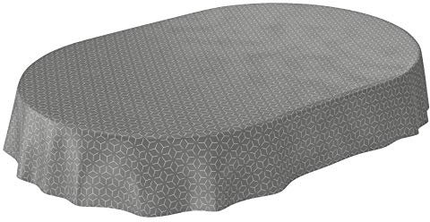 ANRO Tischdecke Wachstuch abwaschbar Wachstuchtischdecke Wachstischdecke Nordic Style Grau Oval 200x140cm