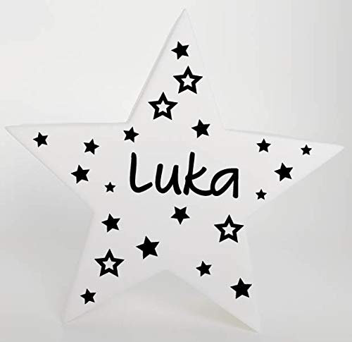 Bambinella® LED Deko Leuchte Schlummerlicht mit Namen personalisiert - 10,5 x 10,5 x 4cm