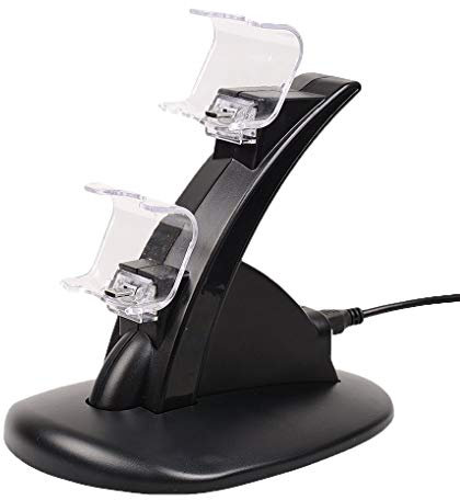 ZYElroy Dual USB Ports Charging Dock Gamepad Charger Docking Station Stand Replacement for PS4 Controller