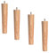 4er Set Tischbeine mit Gewindestift M10,Holz Möbelfüße,Massivholz Ersatz Möbelbeine,Gummiholz Sofafüße Holzfüße Sockelfüß Sofabeine Schrankfüße,für Bett,Couch,Stuhl,Holzfarbe(straight8cm/3.1inch)