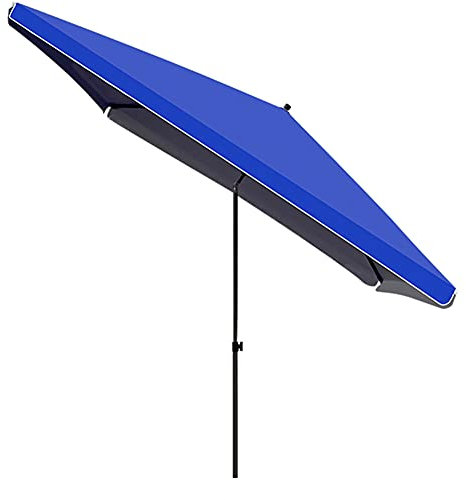 YXW Parasol Inclinable 1.8×2.2m/2×2m Rectangulaire Ombrelle Protection Solaire réglable en Hauteur, Acier et Polyester(Bleu)