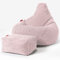 Lounge Pug, Gaming Sitzsack Sessel mit Hocker, Cord Rosa