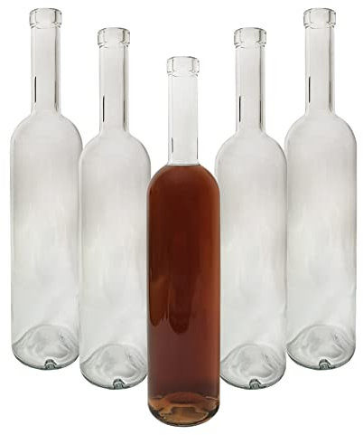 Glass Bottle 'Futuro' 750 ml (0.75L) + Cork for Filling it Yourself Gin Schnapps Liqueur Wine Stylish Glass Bottle 750ml - DIAH (10 x 'Futura' Glass Bottle 750ml + Corks)