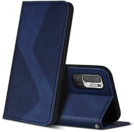 ZONNAVI Hülle für Xiaomi Redmi Note 10 5G / Redmi Note 10T, PU Leder Handyhülle mit Kartenfächer, Flip Wallet Case Schutzhülle für Xiaomi Redmi Note 10 5G/Poco M3 Pro/Redmi Note 10T (Blau)