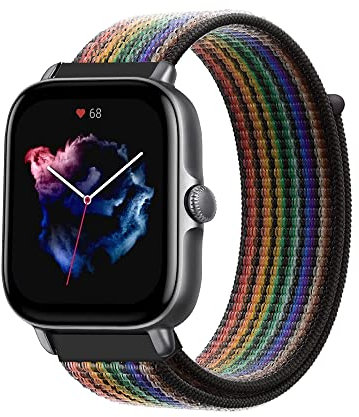 Niboow 20mm Armband für Amazfit GTS 4/GTS 4 Mini/GTS 3/GTS 2 Mini/GTS 2e/GTS 2/GTR Mini/GTR 42mm, Nylon Weich Armbänder Uhrenarmband für Amazfit Bip 3 Pro/Bip 3/Bip S/Bip Lite/Bip U Pro-Bunt Nike