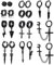 BVLAGIDA 20 Stücke Edelstahl magnet ohrringe für Männer Damen Creolen Kreuz Anhänger Nicht Piercing Hypoallergen Non-piercing Clip on Ohrringe, Schwarz