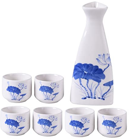 Abaodam Weingläser-set Aus Keramik Lotus-design 7-teilig Im Antiken Stil Tassen für Sake-wein