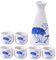Abaodam Getränkespender 7 Küche Kung Fu mit Wärmer Wein Blau Ochoko Glasspender Keramik Sake Tokkuri Vintage Töpfe Oder Keramikschüsse Mini Japanische Chinesisch Trinkgläser Set