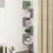 WIFESE Wand Eckregal Hängeregal 20x20x127,5 cm Wandregale Regalboden Wand Regale Regal Grau Sonoma Schwebend für Wohnzimmer Kinderzimmer Wandregal Holzwerkstoff mit Mattem Finish