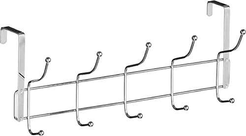 Acense Over Door Hooks Coat Hangers Heavy Duty Chrome Door Hanger for Coats Robes Hats Clothes Towels Hanging Towel Rack Organizer (10 Hooks)