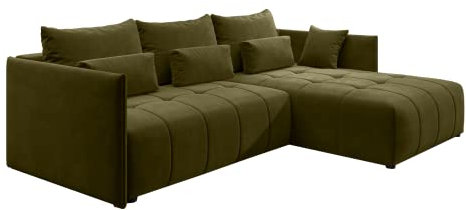 GRAINGOLD Ecksofa Ardi mit Schlaffunktion 178 x 247cm - Bequemes, Elegantes Schlafsofa mit Bettkasten – Wohnzimmer Sofa im modernen Stil - T30-Schaum und gewellte Feder, bequemer Schlaf