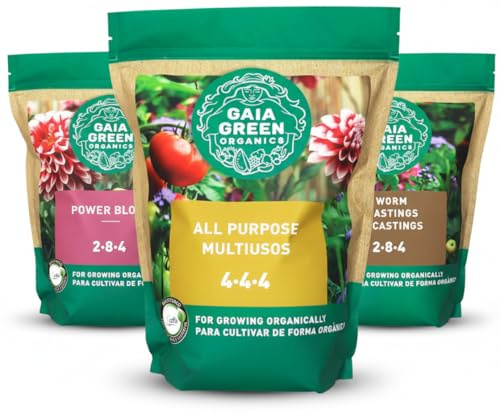 Flysclean Gaia Green Combo+ 2kg All Purpose 4-4-4-, 2Kg Power Bloom 2-8-4, 2L Worm Castings Fertilizer