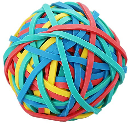 Rubber Bands Coloured, Elastic Band Ball Document Organizing for Office and Home