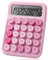 Mr. Pen Calculatrice mécanique à interrupteur - Grand écran LCD 12 chiffres - Rose avec gros boutons - Fournitures de rentrée scolaire