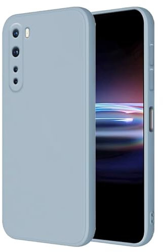 HONLEN Hülle für OnePlus Nord Schutzhülle Case, (6.44 Inches) Liquid TPU Silicone Handyhülle mit Fallschutz Silikon Cover Rauchblau
