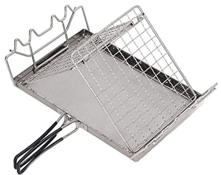 Haofy Grille-Pain de Réchaud de Camping, Grille-Pain à Gaz Pliant Pratique en Acier Inoxydable Pratique pour la Randonnée